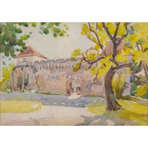 Robert Dessales-quentin (1885-1958) Château De Lajarthe In Coursac