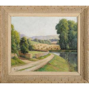 Robert Planchet (1886-1970) The Banks Of The Dronne In The Dordogne