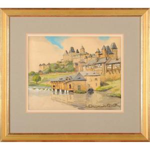 Robert Dessales-quentin (1885-1958) The Vézère At Uzerche Corrèze