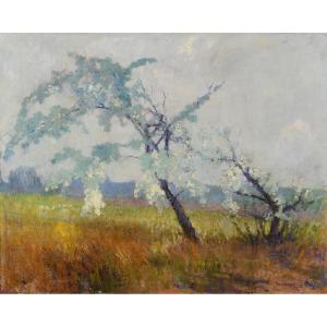 Léon Broquet (1869-1935) Prunus In Bloom Normandy
