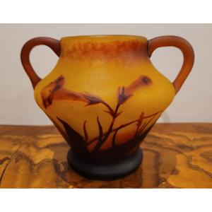 Daum Nancy Vase With Applied Handles