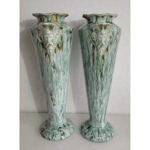 Pair Of Earthenware Vases From The Early 20th Century