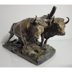Important Bronze Group Signed Maignant