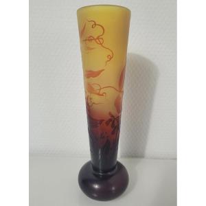 Emile Galle Vase In Conical Shape