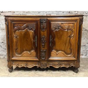 18th Century Louis XV Sideboard With Curved Sides In Walnut