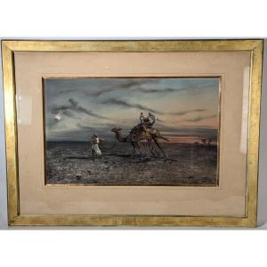 Paul Pascal Orientalist Scene Gouache