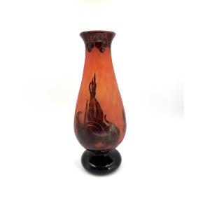 French Glass Vase "prunes"