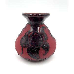 French Glass Vase "plums"