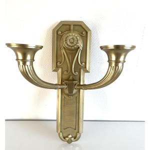 Four Art Deco Wall Sconces In Gilt Bronze - Circa 1930