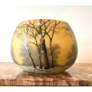 Daum Nancy In The Snow Art Nouveau 