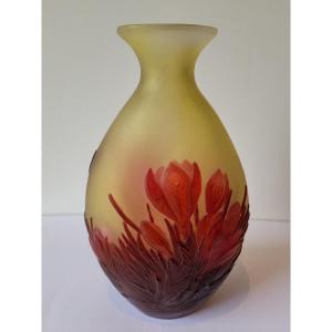 Emile Galle Vase With Crocuses