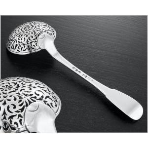 Charles François Lautran : Rare 18th Century Sterling Silver Sugar Sifter Spoon Paris 1775