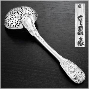 Taillepied : Rare 18th Century Solid Silver Sugar Sifter Spoon Mod. Filets Coquilles Paris 1772