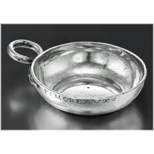 Nicolas Fleury: Rare Wine Taster In Solid Silver Burgundy Semur-en-auxois 1785