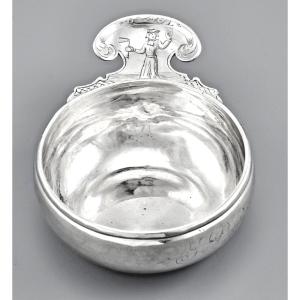 Jean-rené Roussel: Rare Large Normandy Wine Taster In Sterling Silver 119 G - Rouen 1731