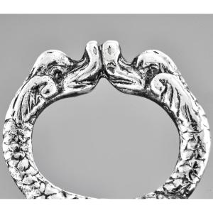 Prob. Le Goix : Rare 18th Century Taste Vin In Solid Silver Ducks Handle Reims 1743