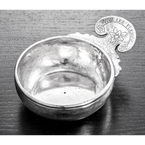 Pierre Le Canu : Large Normandy Wine Taster In Solid Silver Dieppe 1771-72