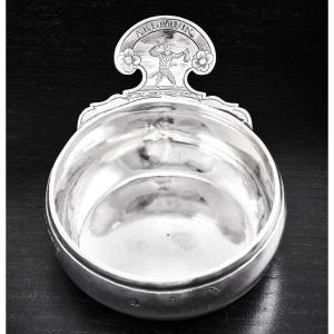Lamoureux : 18th Century French Wine Taster In Solid Silver Rouen 1784 - Harlequin Decoration
