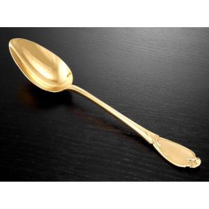 Tirbour : Rare Art Nouveau Vermeil Sterling Silver Stewing Spoon - Cyclamen