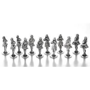 Complete Set Of 12 Solid Silver Musical Instrument Name Tags