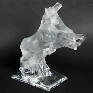 Maison Lalique France Sculpture "2 Wild Horses" Numbered Edition