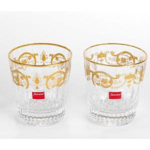 Baccarat Crystal Glasses 10 Old Fashon Goblet Type Glasses, In Golden Crystal, "impérator" Model