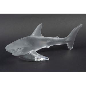 Maison Lalique France Shark  Xl Model, Clear Crystal