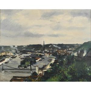 Gaston Sebire (1920-2001): View Of Rouen