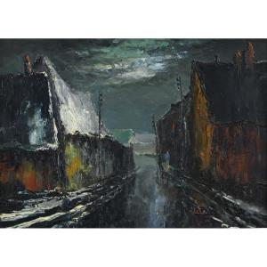 René Prin (1905-1985) The Village Street