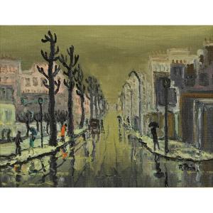  René Prin (1905 - 1985): Rain In The Suburbs Of Antony