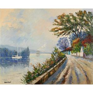  Christiane Stenfort (1940) Banks Of The Seine Towards Duclair 