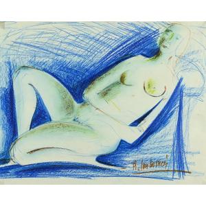 René Couturier (1933 - 2008) Blue Nude