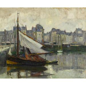 Robert Antoine Pinchon: Fishing Boat In The Port Of Honfleur