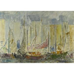  Lyne Seybel (1919 - 2009) Storm In Honfleur