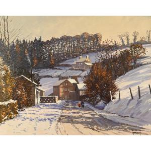 Michel Margueray (born In 1938) - Snow Near Vire