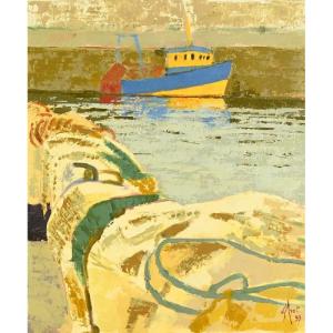 Yves Offret (1946 - 2004) : Yellow And Blue Reflections