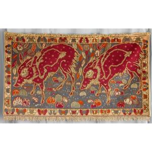 Georges Manzana-pissarro (1871-1961) - Tapestry - Two Warthogs And Frieze