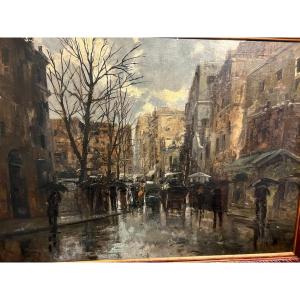 Painting, Signed Dario Mecatti. Oil On Canvas.