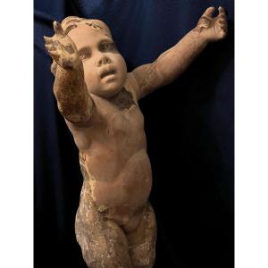 Cherub Wood. XVll Th. Restored Broken Fingers.