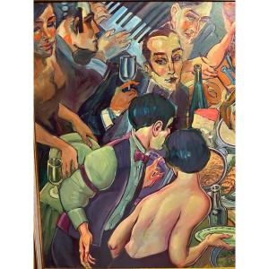 Tableau, Scène De Bar. Suiveur De Juarez Machado.