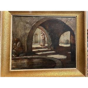 Tableau Orientaliste Signé Illisible 