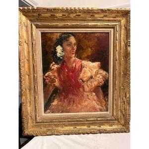 Elegant Woman Painting, Very Beautiful Frame. 