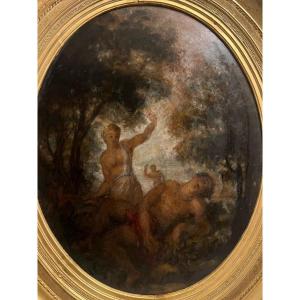 Painting Signed Jw Berrer Women In The Forest Sleeping 