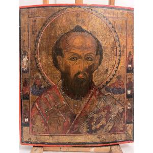 Very Old Russian Icon On Wood