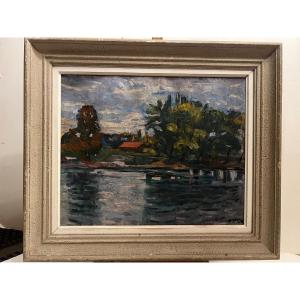 Landscape Painting By Charles De Ziegler, 1890-1962, Oil On Canvas.
