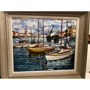 Illegible Signed Painting, Villiers Au Port, Dated 68. Oil On Canvas. 