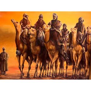 Orientalist Painting, Signed Illegible. Dated 91.