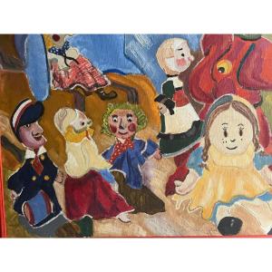 Modern Painting Signed Illegible.
