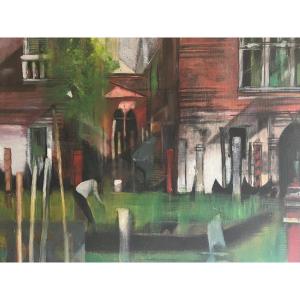 Venice Painting, Oil On Canvas.