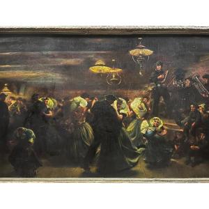 Painting Popular Ball Signed Max Silbert, 1871-1930, Is An Artist From Ukraine. 